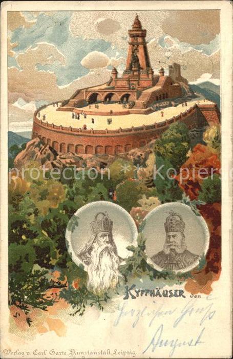 Kyffhaeuser Kaiser Wilhelm Denkmal Portrait Litho