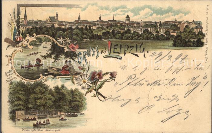 LEIPZIG Sachsen Stadtbild Gondelpartie Pleissenpfahlbau Wassergott