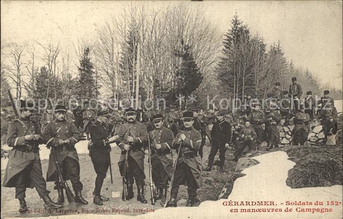 Gerardmer Vosges Soldats du 152e en manoeuvre de Campagne
