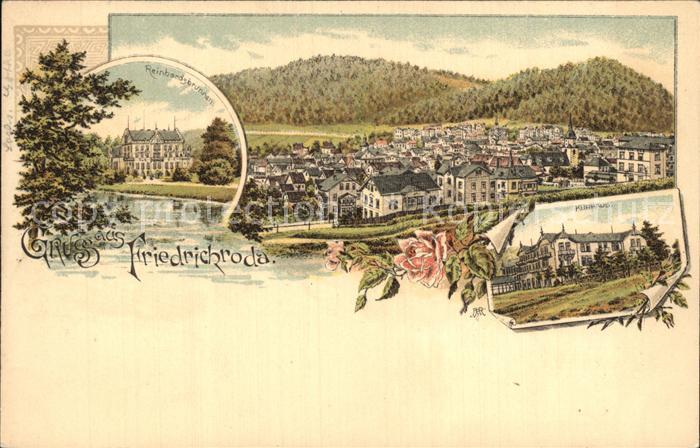 Friedrichroda Schloss Reinhardsbrunnen Kurhaus Litho