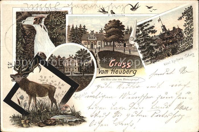 Tabarz Heuberg Wasserfall im Muehlental Hirsch Hotel Kurhaus Tanzbuche Litho