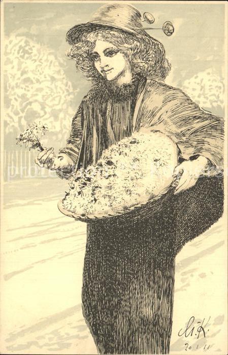 LEIPZIG Sachsen Margueritentag Original von Max Klinger Kuenstlerkarte