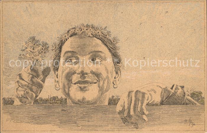 LEIPZIG Sachsen Margareten Volksfest Original von O. Greiner Kuenstlerkarte