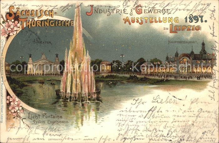 LEIPZIG Sachsen Licht Fontaene Saechsisch Thueringische Industrie und Gewerbe Au