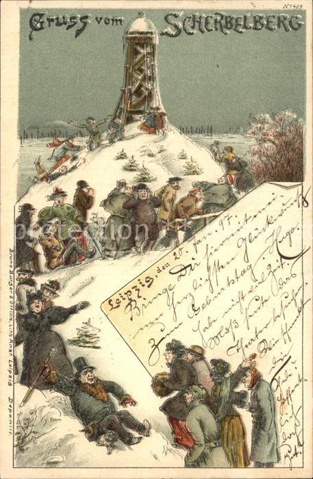 LEIPZIG Sachsen Scherbelberg Aussichtsturm Leipziger Berge im Winter