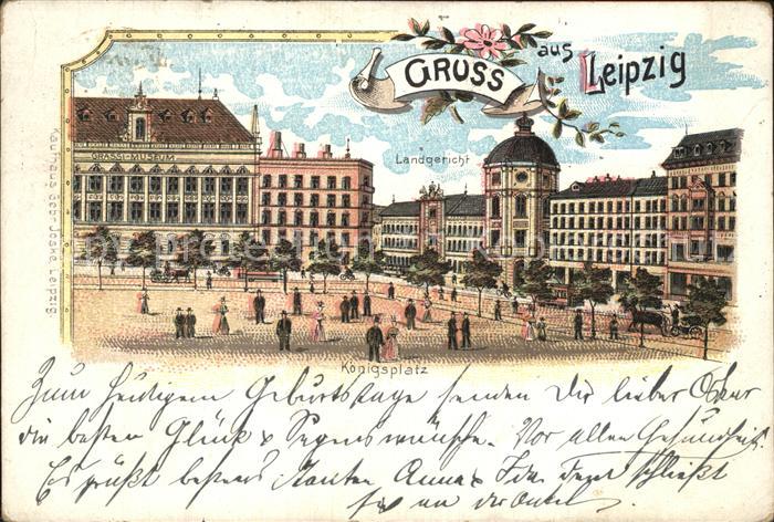 LEIPZIG Sachsen Koenigsplatz Landgericht Litho