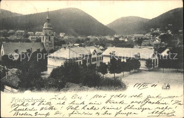 Friedrichroda Ortsansicht mit Kirche