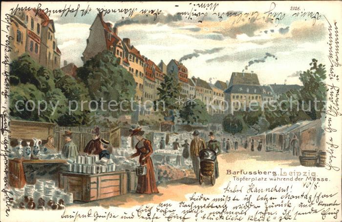 LEIPZIG Sachsen Barfussberg Toepferplatz waehrend der Messe Litho