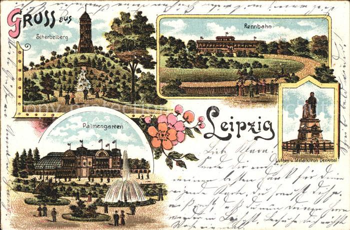 LEIPZIG Sachsen Scherbelberg Aussichtsturm Rennbahn Palmengarten Gesellschaftsha