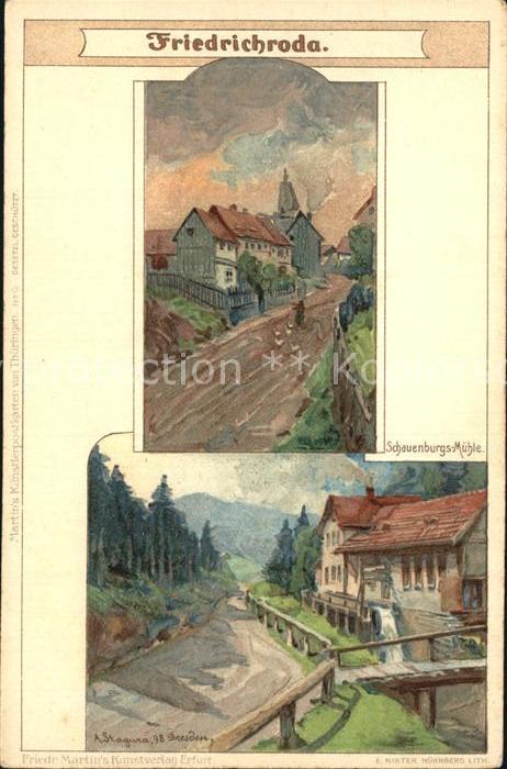 Friedrichroda Schauenburgsmuehle Kuenstlerkarte