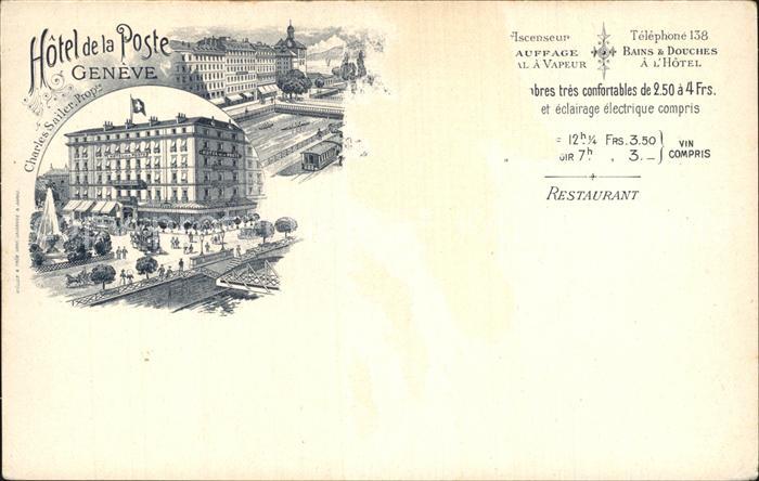 Geneve GE Hotel de la Poste Litho