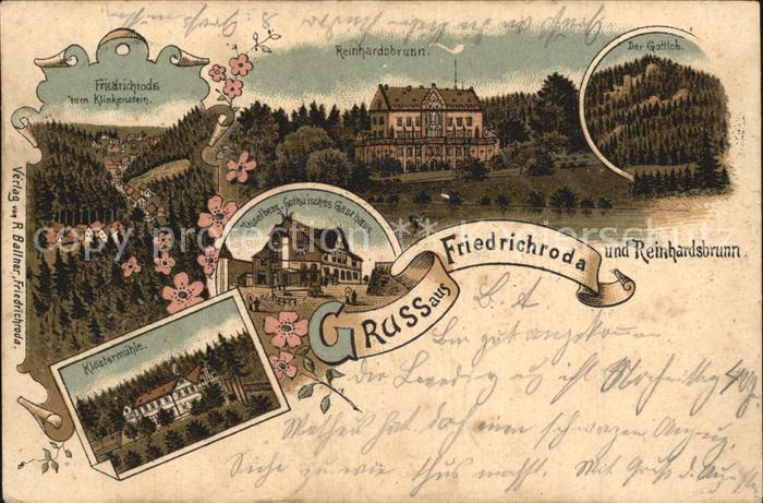 Friedrichroda und Reinhardsbrunn Schloss Gottlob Inselberg Gasthaus Klostermuehl