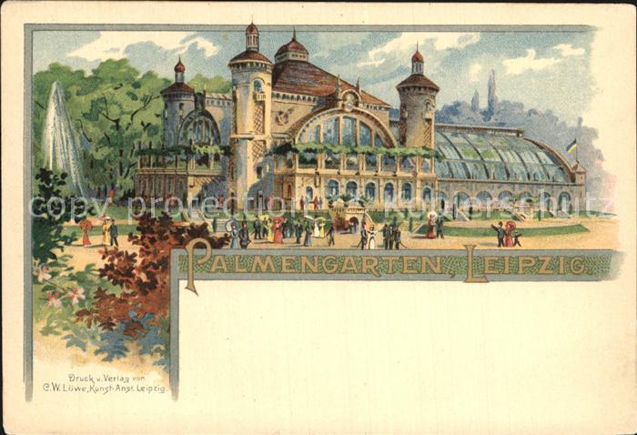 LEIPZIG Sachsen Palmengarten Gesellschaftshaus Kuenstlerkarte