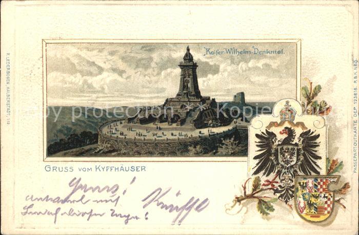 Kyffhaeuser Kaiser Wilhelm Denkmal Wappen Praegedruck