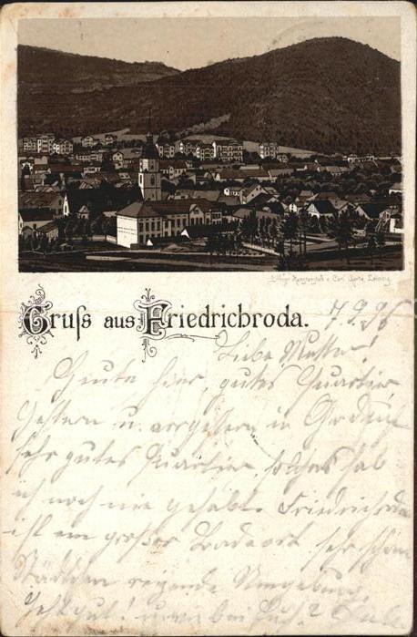 Friedrichroda Ortsansicht mit Kirche