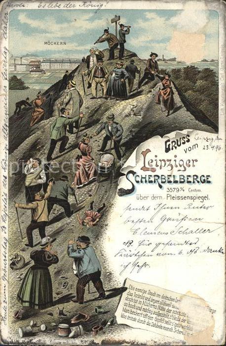 LEIPZIG Sachsen Scherbelberg Gipfel im Rosental Leipziger Berge Litho