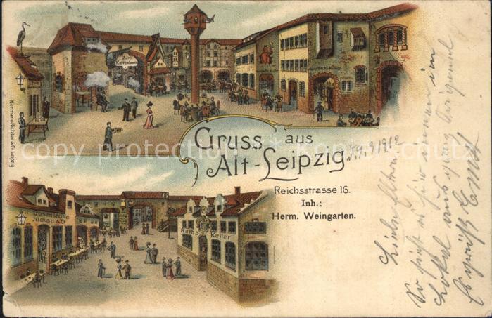 Alt Leipzig Reichsstrasse 16 Ratskeller Litho
