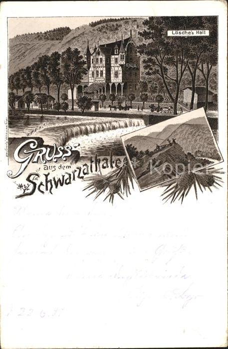 Schwarzatal Loesches Hall Wehr Litho