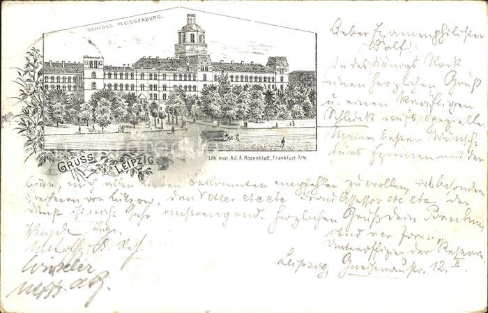 LEIPZIG Sachsen Schloss Pleissenburg Litho