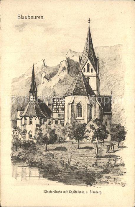 Blaubeuren Klosterkirche Kapitelhaus Blauberg Kuenstlerkarte