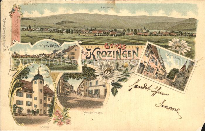 Krozingen Bad Hauptstrasse Schloss Panorama Kirchplatz