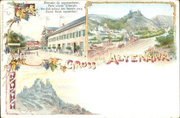 Altenahr Panorama Kuenstlerkarte Ruine Altenahr