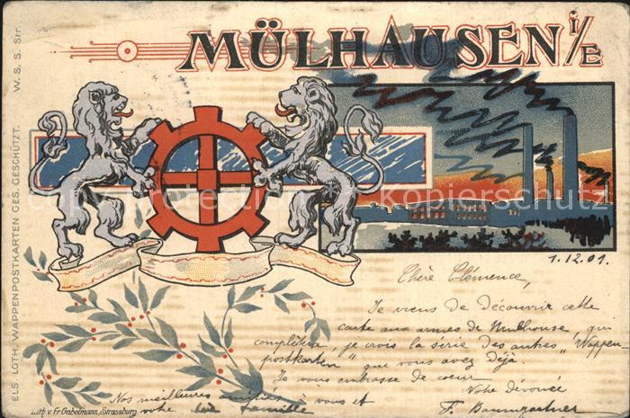 Muelhausen Elsass Wappen Panorama