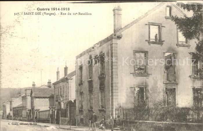 Saint-Die-des-Vosges Rue Bataillion Kriegschäden