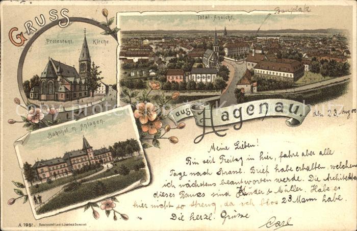 Hagenau Elsass Panorama Bahnhof Kirche