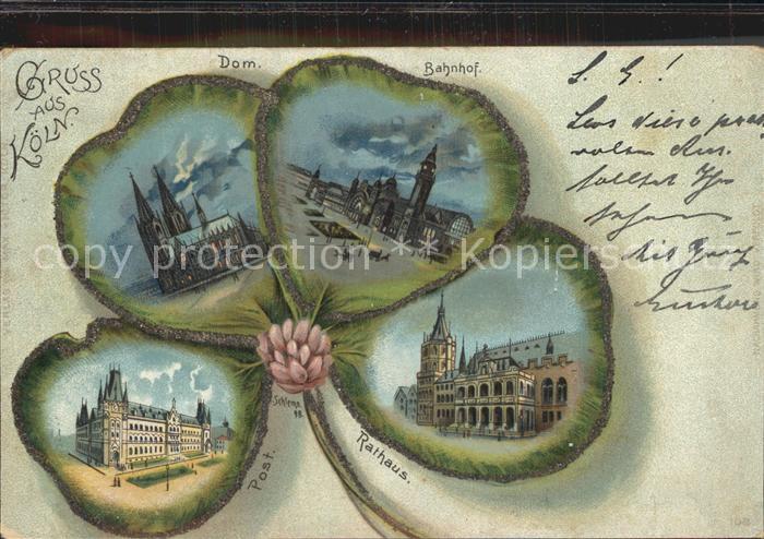 Koeln Rhein Dom Rathaus Bahnhof Post