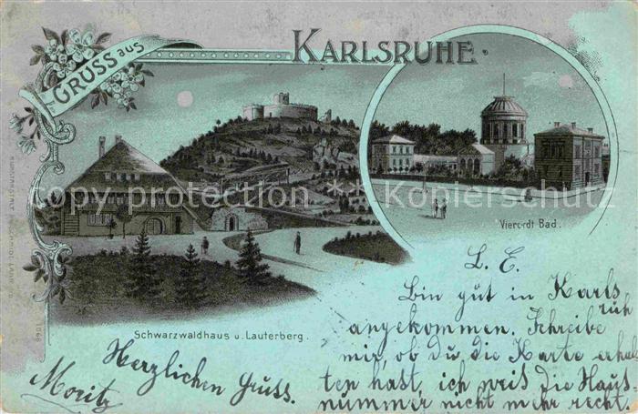 Karlsruhe Baden Schwarzwaldhaus und Lauterberg Vierordt Bad