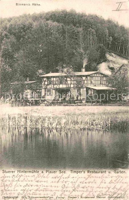 Plau Mecklenburg Stuerer Hintermuehle am Plauer See Timpers Restaurant und Garte