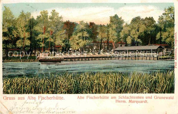 Grunewald Berlin alte Fischerhuette am Schlachtensee Herm. Marquardt