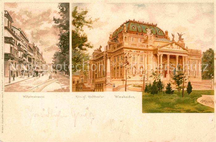 Wiesbaden Wilhelmstrasse Koenigl. Hoftheater