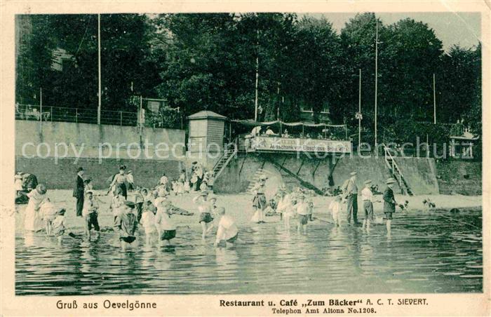 Altona Hamburg Badeszene Oevelgoenne Restaurant Cafe Zum Baecker