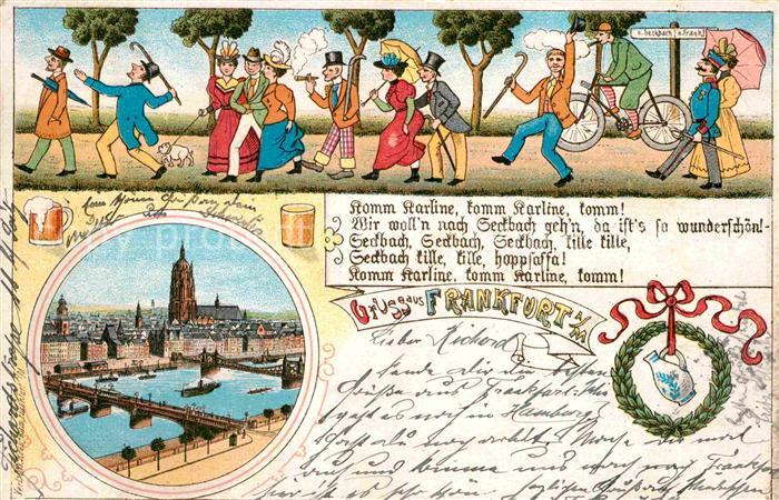 Frankfurt Main Mainpartie Ausflug im Park Komik