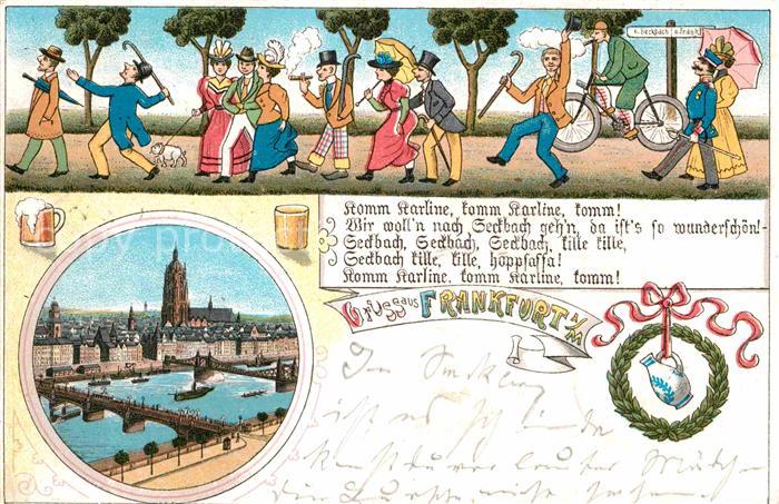 Frankfurt Main Mainpartie Ausflug im Park Komik