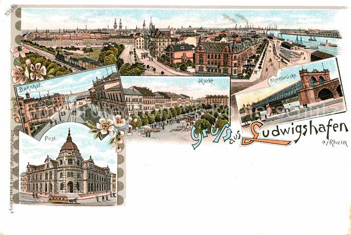 Ludwigshafen Rhein Bahnhof Markt Rheinbruecke Post