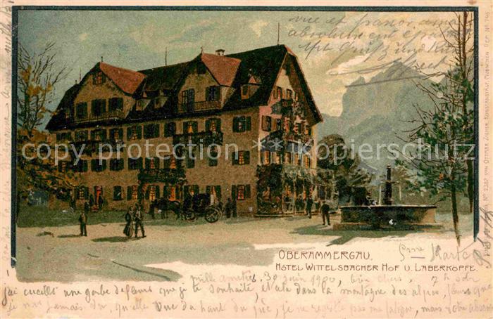 OBERAMMERGAU Bayern Hotel Wittelsbacher Hof und Laberkoepfe