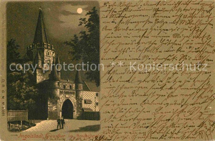 INGOLSTADT  CITY Kreuzthor bei Mondschein