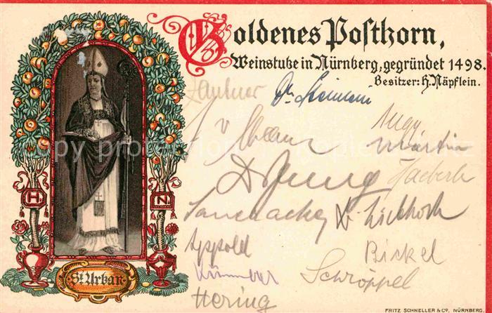 NueRNBERG  CITY Goldenes Posthorn St. Urban