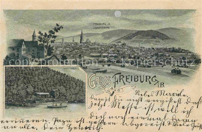 Freiburg Breisgau mit Lorettoberg und Waldsee