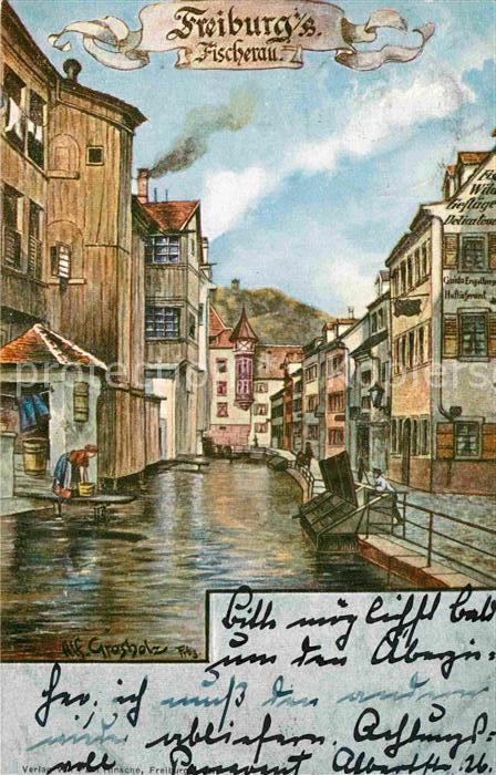 Freiburg Breisgau Fischerau Kuenstlerkarte