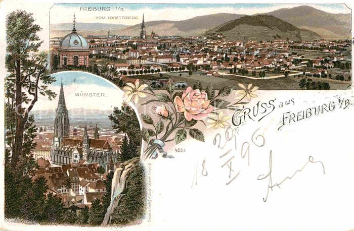 Freiburg Breisgau Muenster Blick vom Lorettoberg