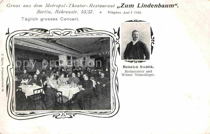 BERLIN  CITY Metropol Theater Restaurant Zum Lindenbaum