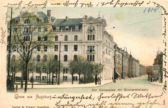 Augsburg Kaiserplatz mit Bismarckstrasse