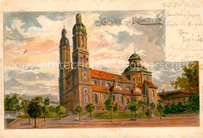 Kempten Allgaeu Kirche Kuenstlerkarte