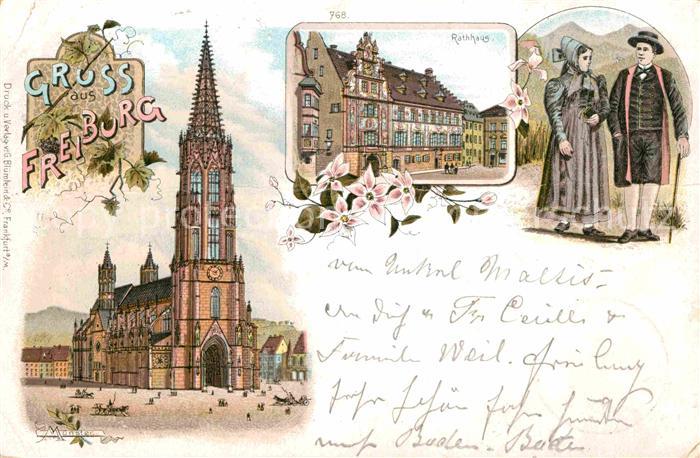 Freiburg Breisgau Rathaus Tracht Muenster