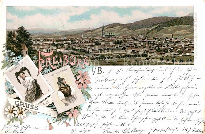 Freiburg Breisgau Panorama und Tracht