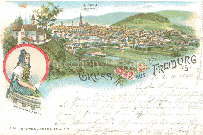 Freiburg Breisgau Panorama Tracht